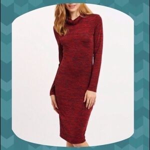 Burgundy Maroon Marled Bodycon Sheath Dress New